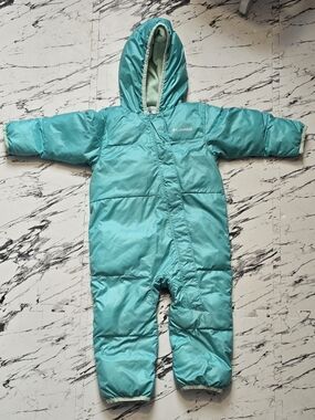 Columbia Teal Infant Winter Bunting with Hood